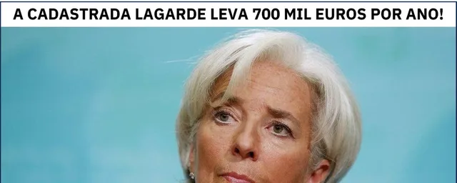 A cadastrada e não eleita Lagarde leva 700 mil euros ano!